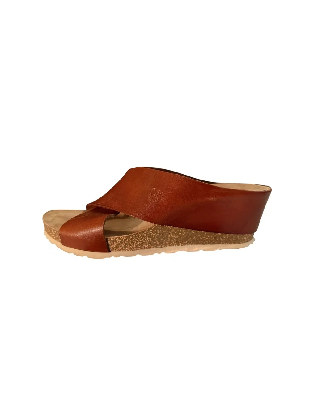Yokono Brown Leather Wedge Sandals Made in Spain